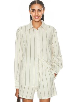 BODE - Celery Stripe Long Sleeve Shirt