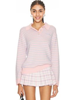Casablanca - Fluffy Stripe Oversized Polo Shirt