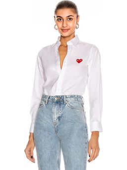 COMME des GARCONS - Cotton Button Down with Red Emblem