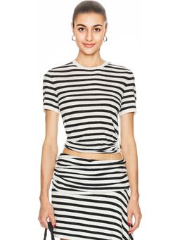 Christopher Esber - Stripe Knit Ruched Orbit Tee