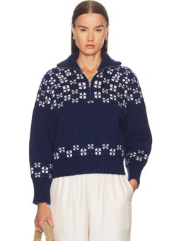 Calle Del Mar - Winter Fair Isle Half Zip Sweater