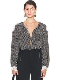 Chloe - Geometric Crepe De Chine Blouse