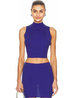 Courreges - Mock Neck Light Rib Top