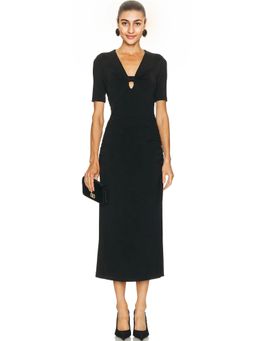 Carolina Herrera - Ruched V-NeckDress