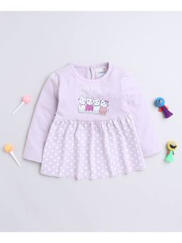 Bumzee - Lavender Girls Full Sleeves Cotton Frock