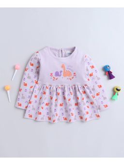 Bumzee - Lavender Girls Full Sleeves Cotton Frock