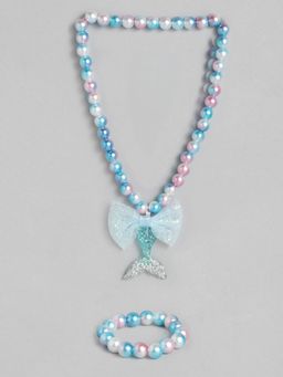 EL REGALO - Kids Girls Jewellery Necklace and Bracelet Combo Multi Color (Set of 2)