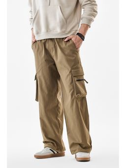 Snitch - Khaki Solid Relaxed Casual Cargo Pant for Men