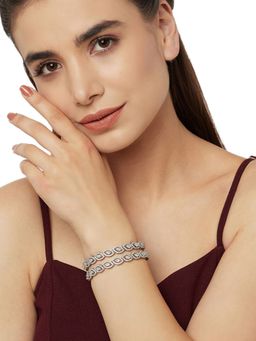 Voylla - Cz Elegance Shiny Stones Studded Designer Bangles (Pack of 2)