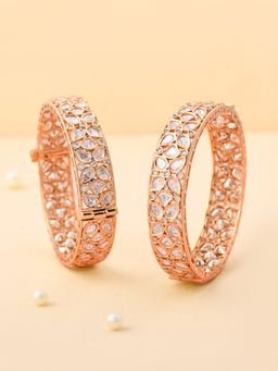 Voylla - Sparkling Elegance Dazzling Kundan American Diamond Bangles (Pack of 2)