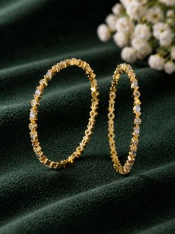 Voylla - Gold Elegance Aarzoo Gold Crystal Bangles (Pack of 2)