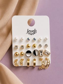 JEWELZ - Korean Style Earrings For Women (Pack of 12)