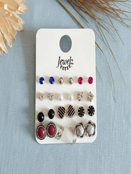 JEWELZ - Color Pop Earrings For Women (Pack of 12)