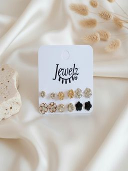 JEWELZ - Fashion Stud Earrings For Women (Pack of 6)