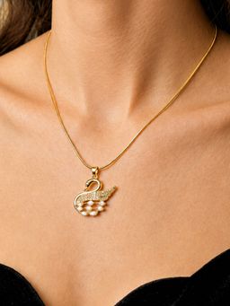 ARTKLIM - Elegant Swan Crystal Charm Anti-Tarnish Necklace