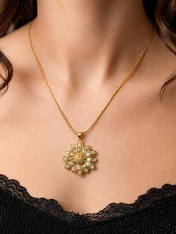 ARTKLIM - Sunflower Sparkle Gold Anti-Tarnish Necklace