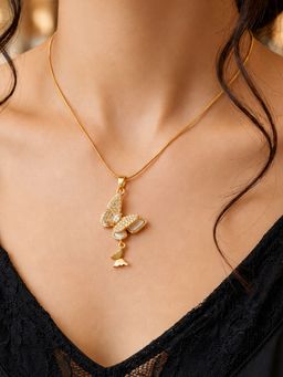 ARTKLIM - Graceful Butterfly Drop Anti-Tarnish Necklace