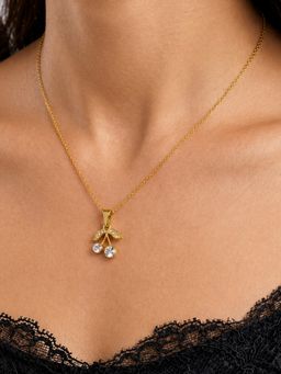 ARTKLIM - Cherry Crystal Dangle Anti-Tarnish Necklace