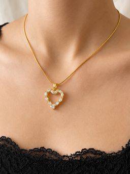 ARTKLIM - Crystal Heart Love Charm Anti-Tarnish Necklace
