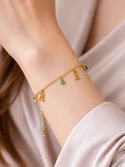 ARTKLIM - Colorful Heart Charm Crystal Anti-Tarnish Bracelet