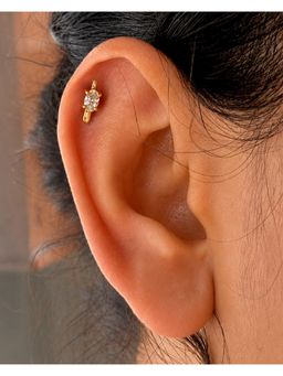 Boldiful - Swerve Oval Helix Gold Plated Studs