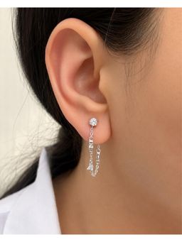 Boldiful - Cascade White 925 Sterling Silver Minimal Earrings Gifts For Her