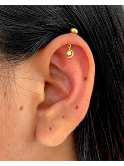 Boldiful - Crescent Moon Helix 925 Sterling Silver Bugadi Cuff Earrings