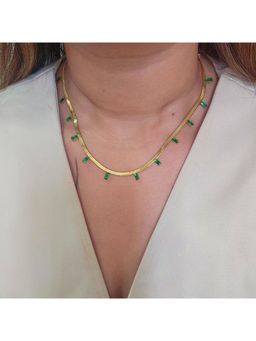 TAAHIRA JEWELLERY - 18K Gold Plated Jade Gold Plated Necklace - Anti-Tarnish and Waterproof