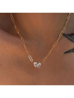 TAAHIRA JEWELLERY - 18K Gold Plated Double Stone Necklace - Anti-Tarnish and Waterproof