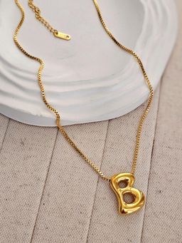 TAAHIRA JEWELLERY - 18K Gold Plated Alphabet Necklaces - B - Anti-Tarnish and Waterproof