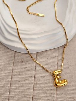 TAAHIRA JEWELLERY - 18K Gold Plated Alphabet Necklaces - E - Anti-Tarnish and Waterproof