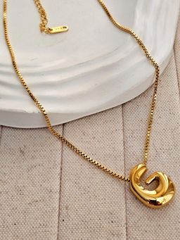 TAAHIRA JEWELLERY - 18K Gold Plated Alphabet Necklaces - G - Anti-Tarnish and Waterproof