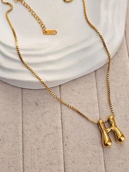 TAAHIRA JEWELLERY - 18K Gold Plated Alphabet Necklaces - H - Anti-Tarnish and Waterproof