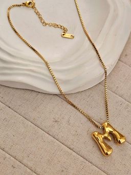 TAAHIRA JEWELLERY - 18K Gold Plated Alphabet Necklaces - M - Anti-Tarnish and Waterproof