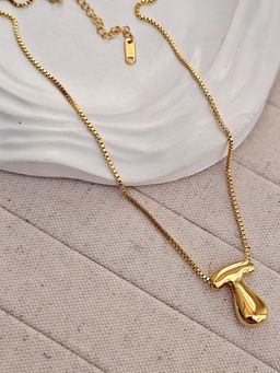 TAAHIRA JEWELLERY - 18K Gold Plated Alphabet Necklaces - T- Anti-Tarnish and Waterproof