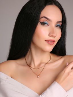 TAAHIRA JEWELLERY - 18K Gold Plated Capri Layered Necklace - Anti-Tarnish and Waterproof