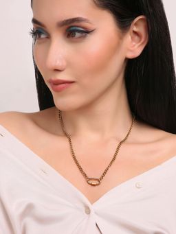 TAAHIRA JEWELLERY - 18K Gold Plated August Charm Lock Necklace - Anti-Tarnish and Waterproof