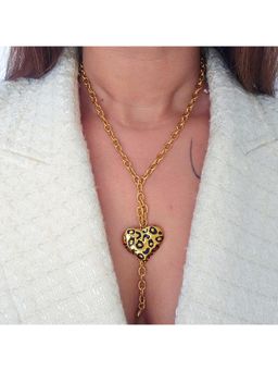 TAAHIRA JEWELLERY - 18K Gold Plated Leopard Heart Necklace - Anti-Tarnish and Waterproof