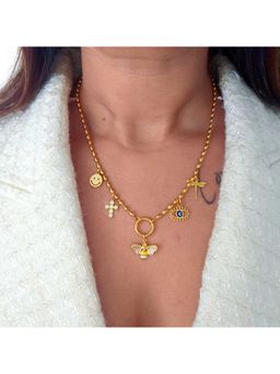 TAAHIRA JEWELLERY - 18K Gold Plated Honeybee Charm Necklace - Anti-Tarnish and Waterproof