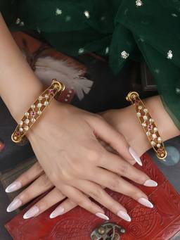 ZEWEL WORKS - Ruby Oval Bangles