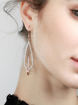 Yellow Chimes - Rose Gold Quirky Drop Earrings