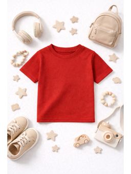 The Fit Theory - Unisex Kids Solid Short Sleeves T-Shirts - Rust (Pack of 2)