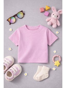 The Fit Theory - Unisex Kids Solid Short Sleeves T-Shirts - Lavender (Pack of 2)