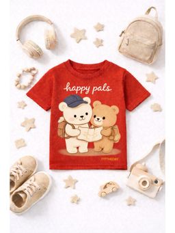 The Fit Theory - Unisex Kids Short Sleeves T-Shirts - Rust (Pack of 2)