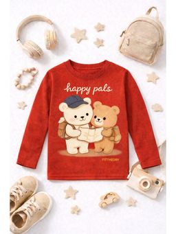 The Fit Theory - Unisex Kids Full Sleeves T-Shirts - Rust (Pack of 2)