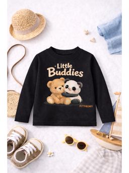 The Fit Theory - Unisex Kids Full Sleeves T-Shirts - Black (Pack of 2)