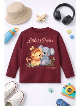 The Fit Theory - Unisex Kids Full Sleeves T-Shirts - Maroon (Pack of 2)