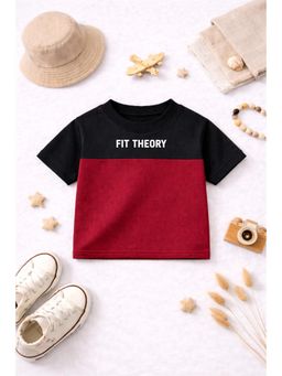 The Fit Theory - Unisex Kids Cut and Sew T-Shirts - Maroon