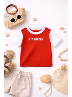 The Fit Theory - Unisex Kids Cut and Sew T-Shirts - Rust