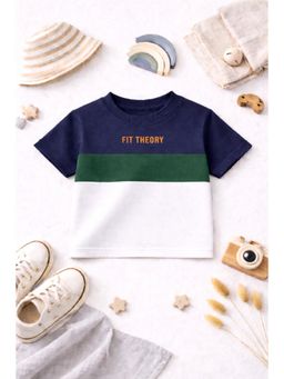 The Fit Theory - Unisex Kids Cut and Sew T-Shirts - Navy Blue